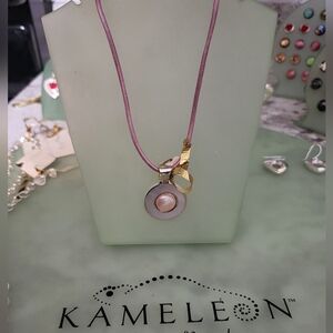 Mother of Pearl Necklace with pink strap